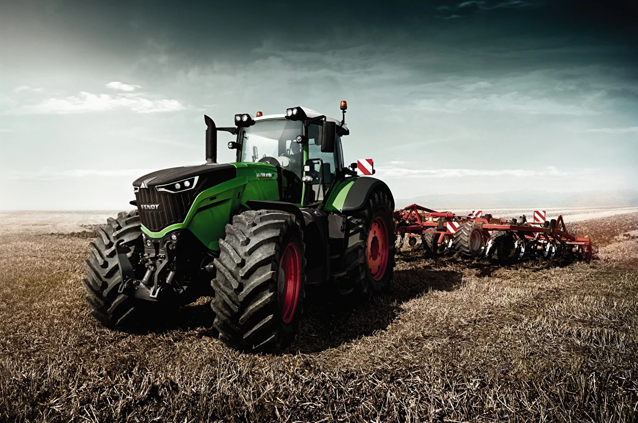 Tractor working in a field
