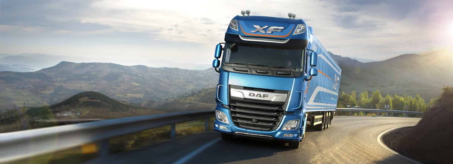 Heavy-duty truck on a transport route